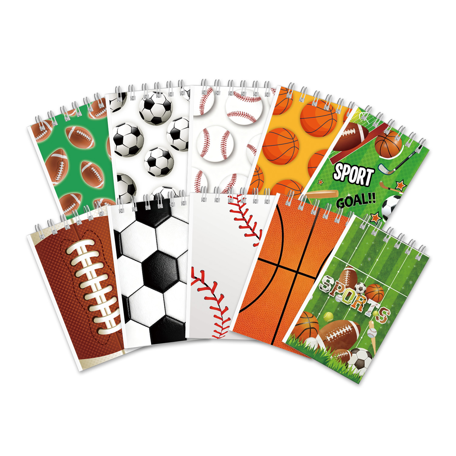 Basketball Arcade Game - Multi-Sport-Ball-Mini-Spiral-Notizbuch, 24 Seiten, Basketball, Fußball, Fußball,