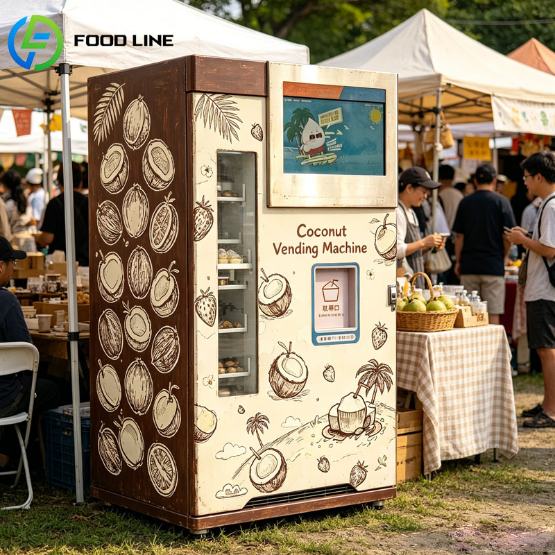 Frische-Kokosnuss-Verkaufsauto – Open Vending Machine Bewertung und Preis