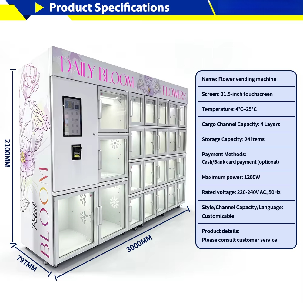 Mini Kompakter Frischblumen-Ve – Vending Machine Qr Code Bewertung und Preis